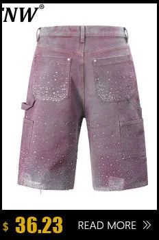 Dark Style Double Ring Fharem Knee Legnth Pants Summer High Street Fashion Drawstring Loose Fit Black Men 's Shorts 12C1243
