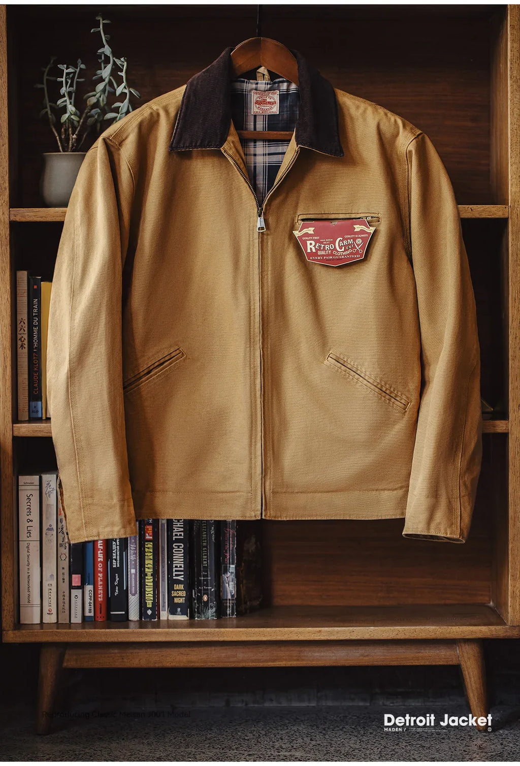 Vintage Detroit Hunting Jackets Men J001 Turn-down Collar Coats Heavyweight Cotton Jacket Multi-Pocket Casual Clothes
