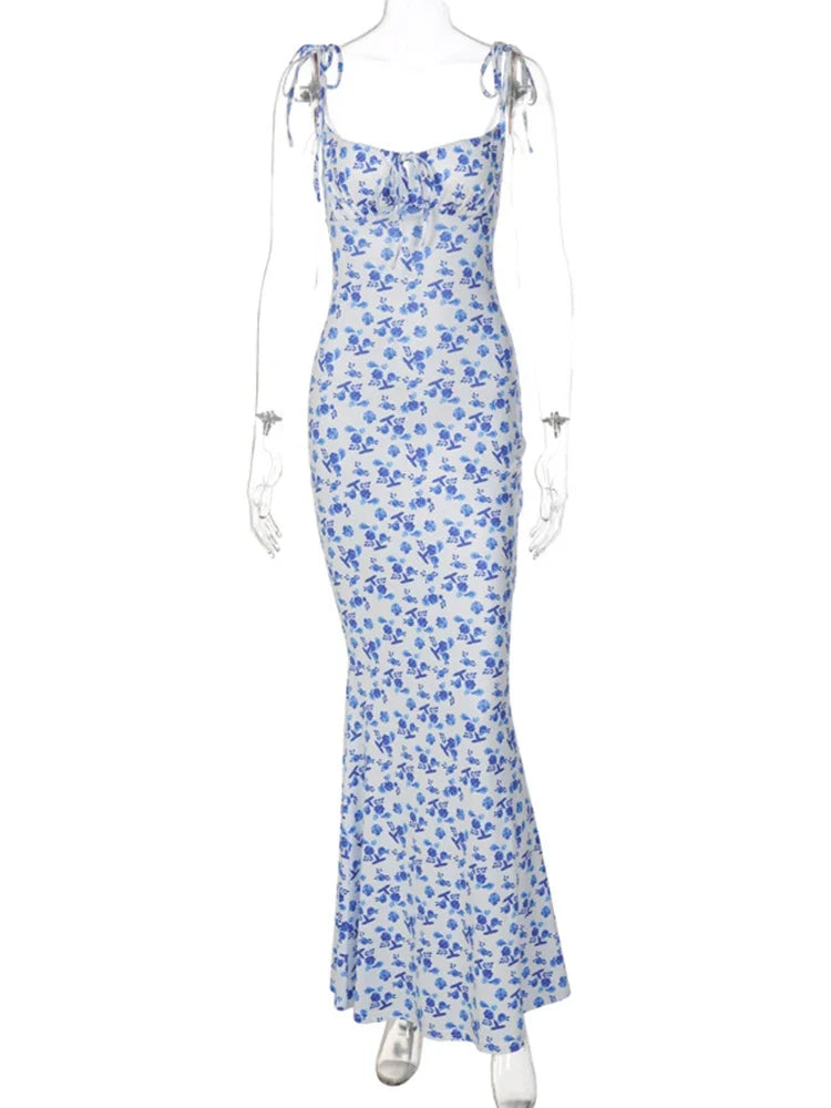 Women Elegant Floral Beach Vacation Bodycon Streetwear Long Dress 2026 Summer Clothes Wholesale Items For Business