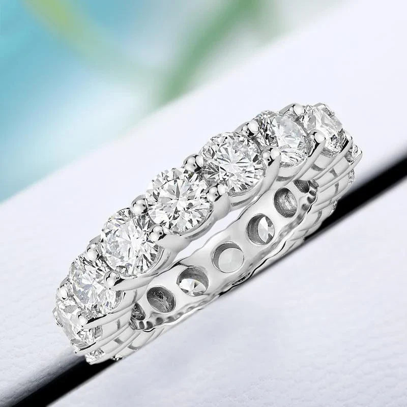 Personalized Moissanite Full Eternity Bands 925 Sterling Silver Ring For Women Girl Fine Jewelry 5mm 3mm D Moissanite Ring