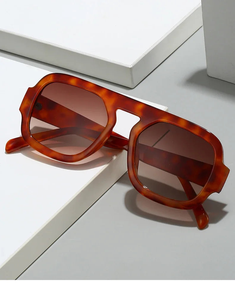 Retro Square Sunglasses Women Fashion Brand Design Gradient Shades UV400 Men Punk Sun Glasses