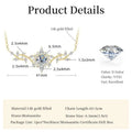 Certificated Moissanite Necklace 14K Gold Filled Sophisticated Floral Leaf Pendant Necklaces for Women Wedding Jewelry