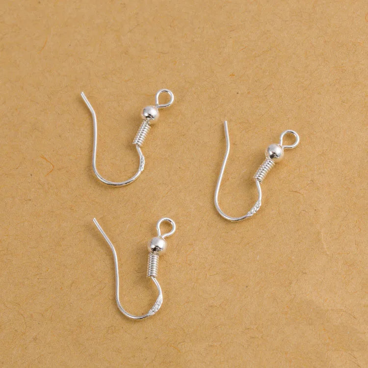 Wholesale 400PCS Lot 18mm 925 Sterling Silver Earring Hooks Ball Jewelry Accessory Findings Ear Wire