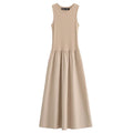 Knitted Dresses 2025 Woman Sleeveless Black Long Dress Women Bodycon Summer Solid Dresses One Pieces Midi Casual Dresses
