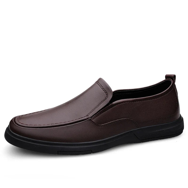Genuine Leather Men Loafers Handmade Mens Casual Shoes Business Dress Flats Breathable Moccasins Luxury Brand Man Driving Shoes