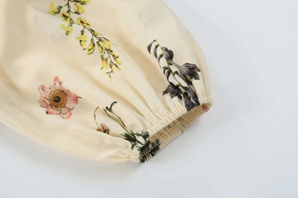 SS26 Women Smock Floral Dress Sweet Style