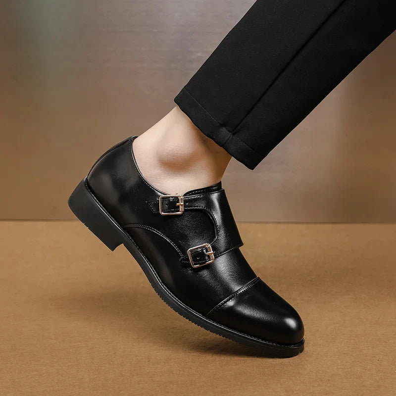 Luxury Brand New Men Casual Shoes Leather Men Fashion Double Buckle Loafers Mens Slip-on Board Oxford Shoes Spring Elegant Flats