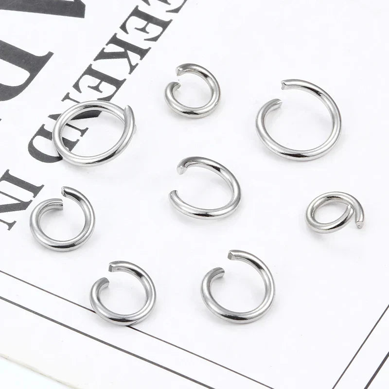 1.5mm Thick Stainless Steel Width 8mm 9mm 10mm 12mm  Open Jump Rings For Jewelry Making Supplies Accessories Findings Not Fade