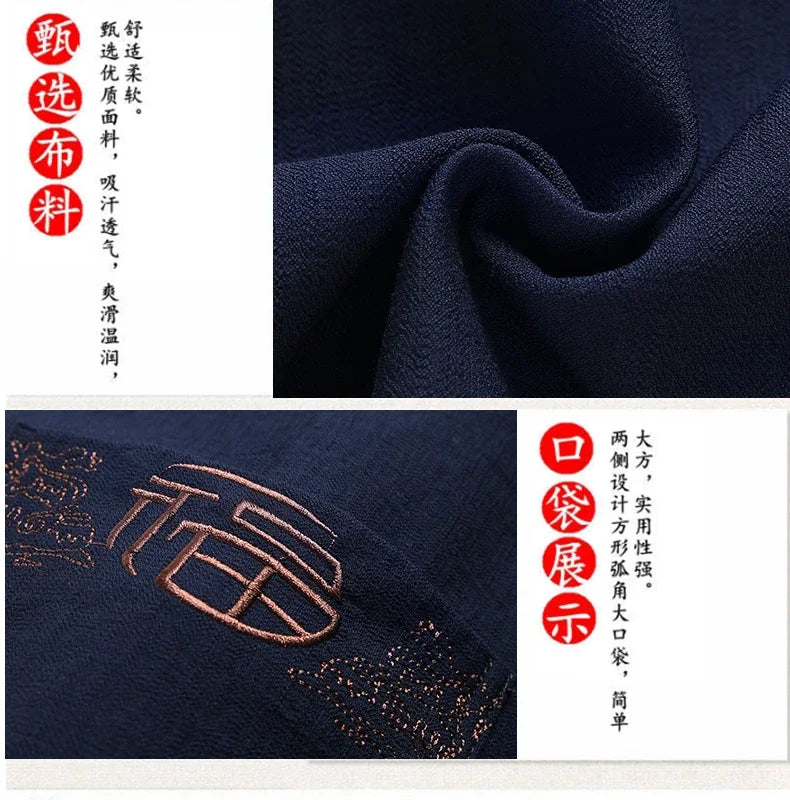 Spring and Autumn New Middle-aged and Elderly Men Father Tang Jacket Chinese Style Hanfu National Wind Grandpa Coat Jacket