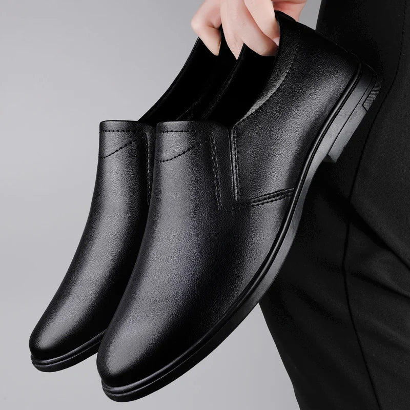 Casual Lightweight Men's Genuine Leather Loafers All-match Fashion Business Shoes Comfortable Men's Walking Shoes Mens Flats