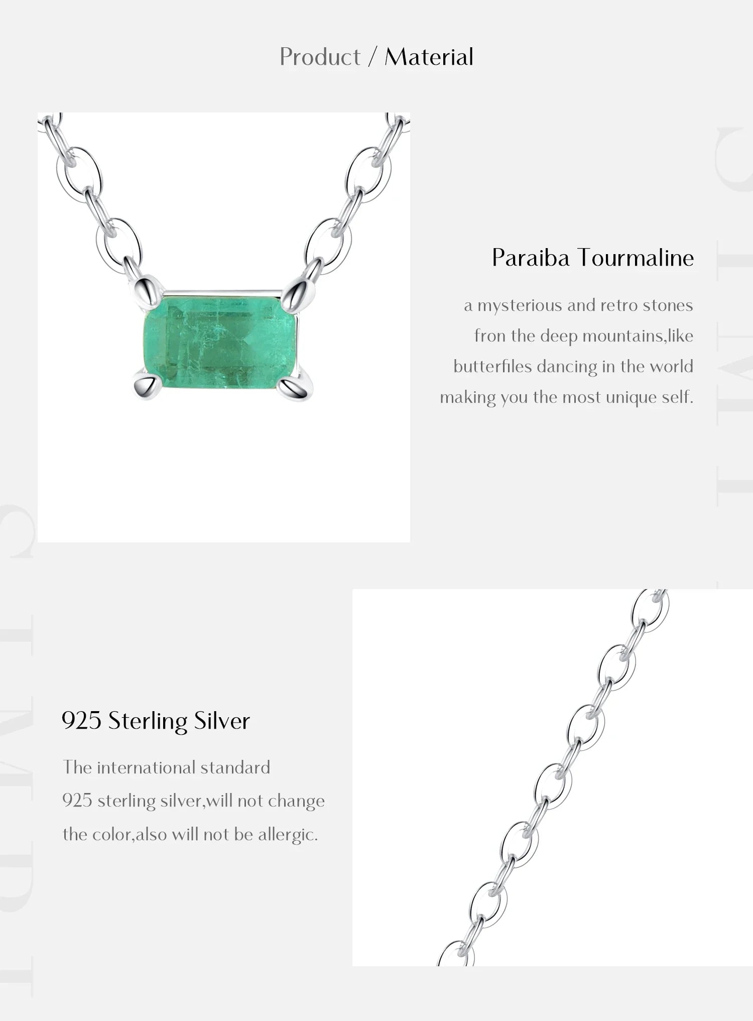 Authentic 925 Sterling Silver Green Tourmaline Necklace Pendant for Women Fashion Bijoux Wedding Statement Jewelry Gifts