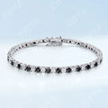 GRA Certified Real 3/4/5/6.5MM Black White Full Moissanite Tennis Bracelet for Men Women Original 925 Silver Link Bracelets