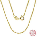 1.5mm Width Singapore Twisted Chain Necklace Solid 925 Sterling Silver Hiphop Classic Style Twist Choker Chain SC02