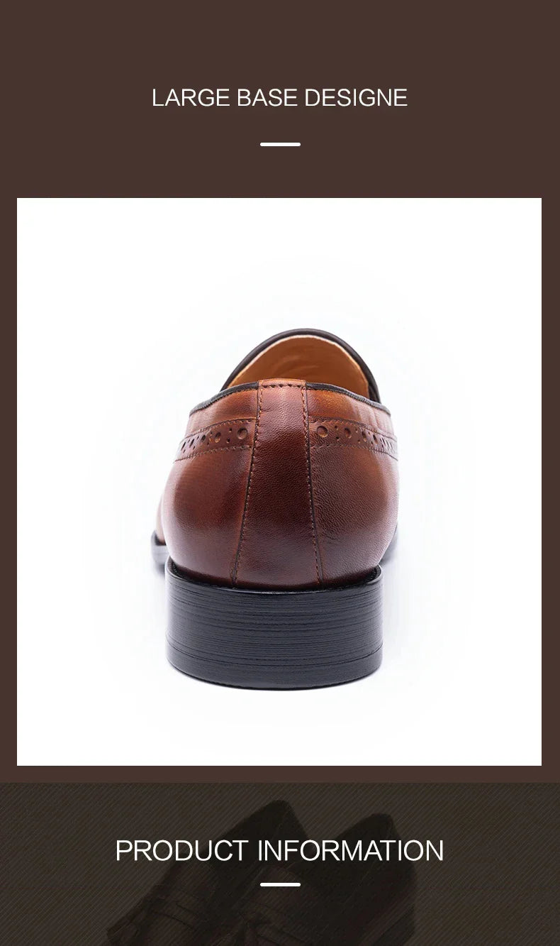 New Style Business Men Loafers Shoes Genuine Cowhide Handmade Sewing Casual Formal Wedding Party Slip on Pointed Dress Shoes Man