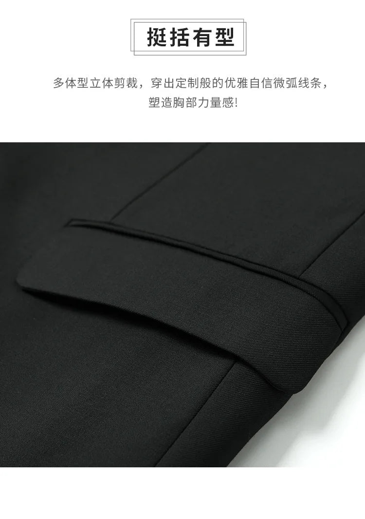 S-8XL Suit (Blazer+ Pants) Men's Fashion Casual Outdoor Gentleman Business Wedding Slim-fit Formal British Style Wedding Suit