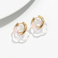 Colorful Flower Resin Acrylic Charms Earring Gold Color Circle Ear Buckle Hoop Earrings Fashion Jewelry for Women