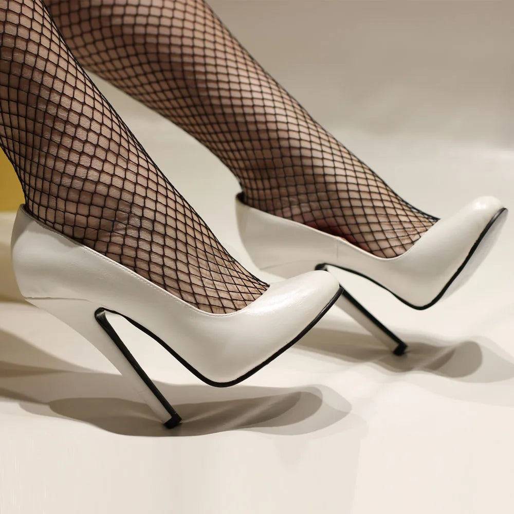 5.5 Inch Stiletto High Heel Unisex Sleek Night Club Round Toe Pump Plus Size Shoes Party Shoes Size36-46 In Stock