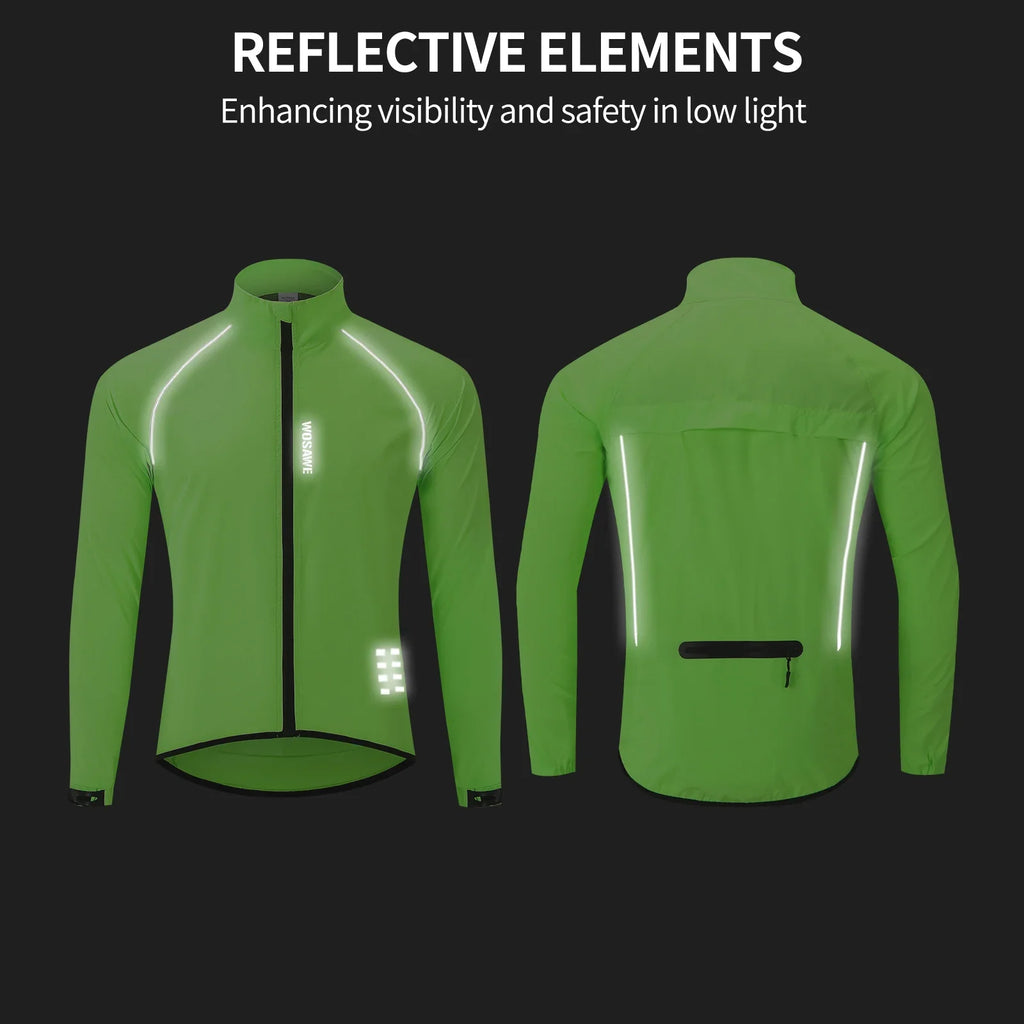 Reflective Men's Cycling Jackets Windproof Riding Bicycle Clothing Windbreaker Outdoor Sports Running MTB Bike Mesh Vest