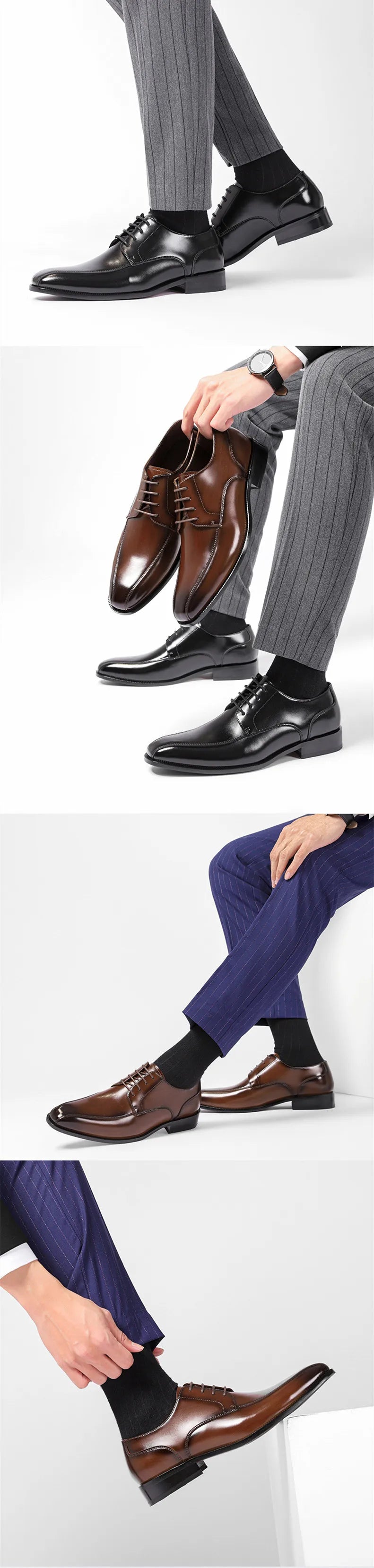2023 High Quality Handmade Oxford Dress Shoes Men Genuine Cow Leather Suit Shoes Footwear Wedding Formal Italian Shoes Hot