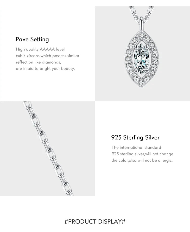 925 Sterling Silver Rhombus Sparkling Zirconia Pendant Necklace Trendy Gold Color Link Chain For Women Fine Jewelry Gifts