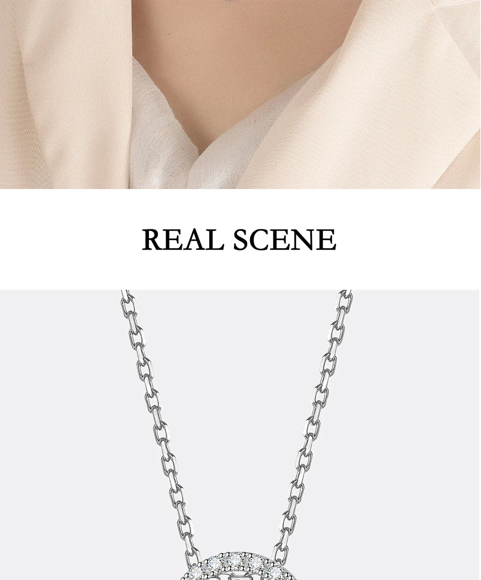 0.5/1/2CT Moissanite Necklace for Women S925 Pure Silver Round Laboratory Diamond Pendant Fashionable Wedding Jewelry