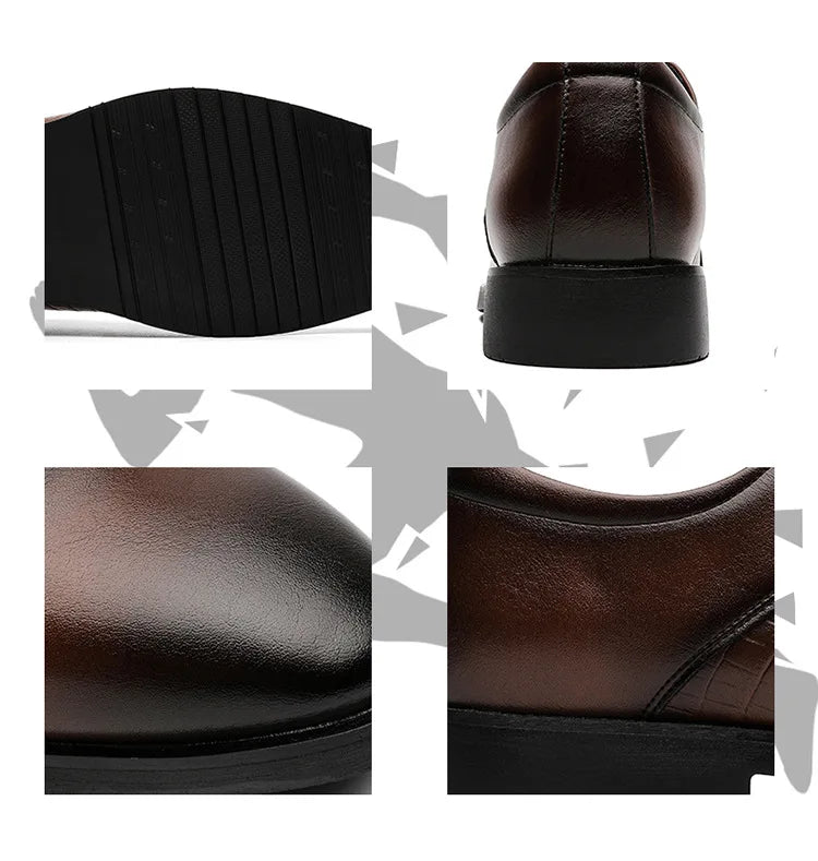 New Lace Designer Elegant Shoes Man Spring Autumn Business Casual Leather Shoe Male Fashion Solid Color Wedding Dress Shoes Man