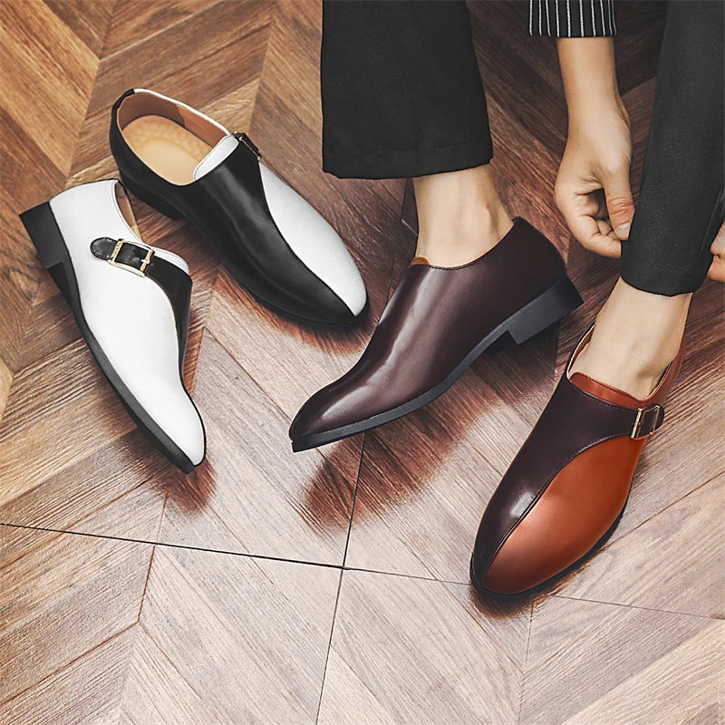 Men's Formal Leather Dress Shoes – Elegant Oxford Style, Sizes 40–48, Classic Black or Brown
