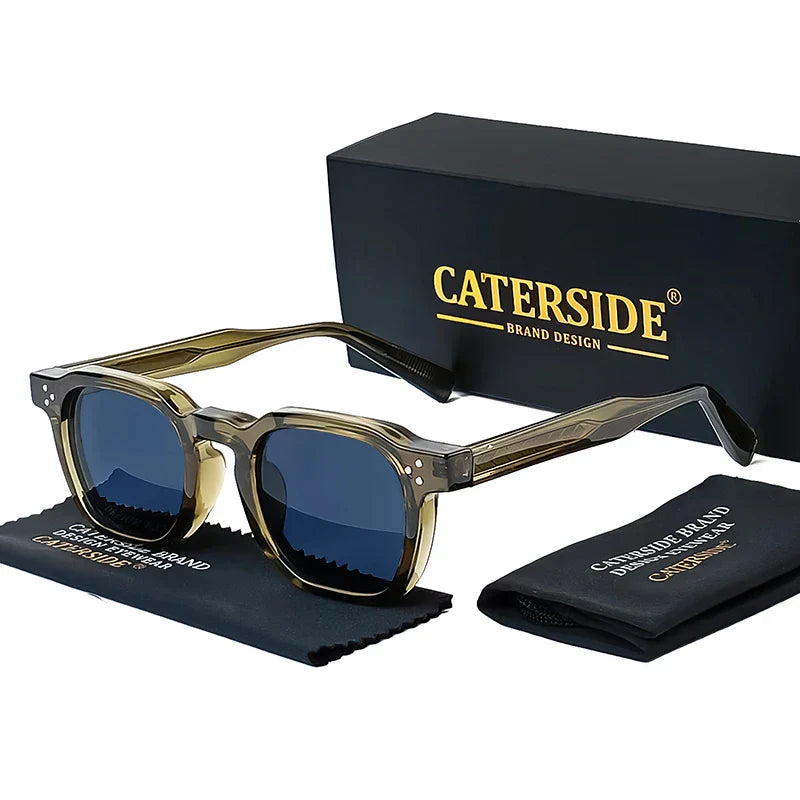 نظارات CATERSIDE الشمسية الجديدة ريترو بانك للرجال بتصميم مربع شخصي نظارات نسائية عصرية للحفلات هدية مهرجان قطعتين