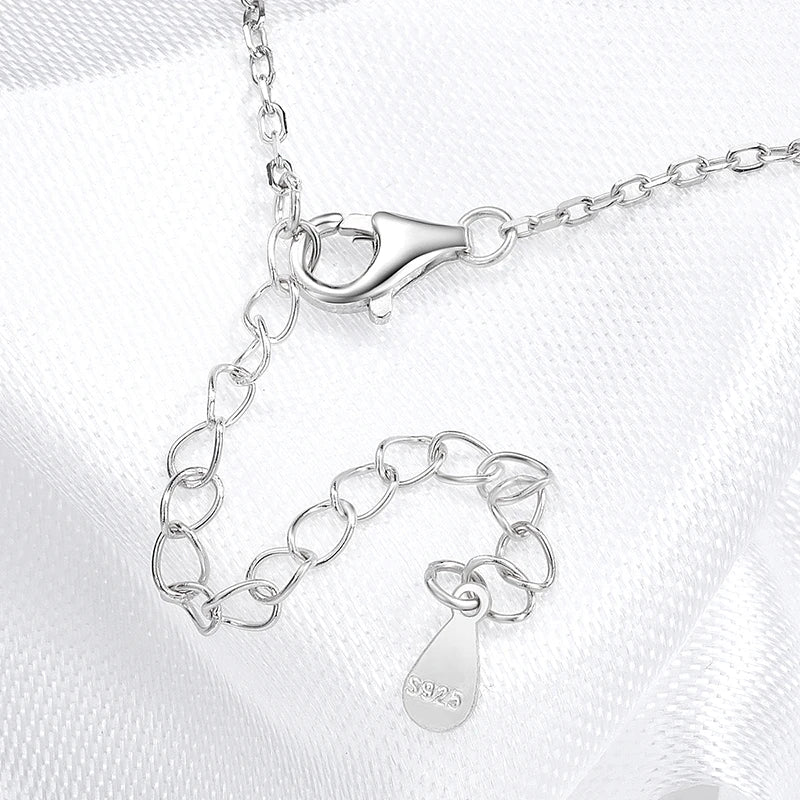 1-2CT Pear Cut Moissanite Long Necklace for Women Luxury Jewelry Female Neck Chain Solid Silver 925 Pendant Lab Diamond
