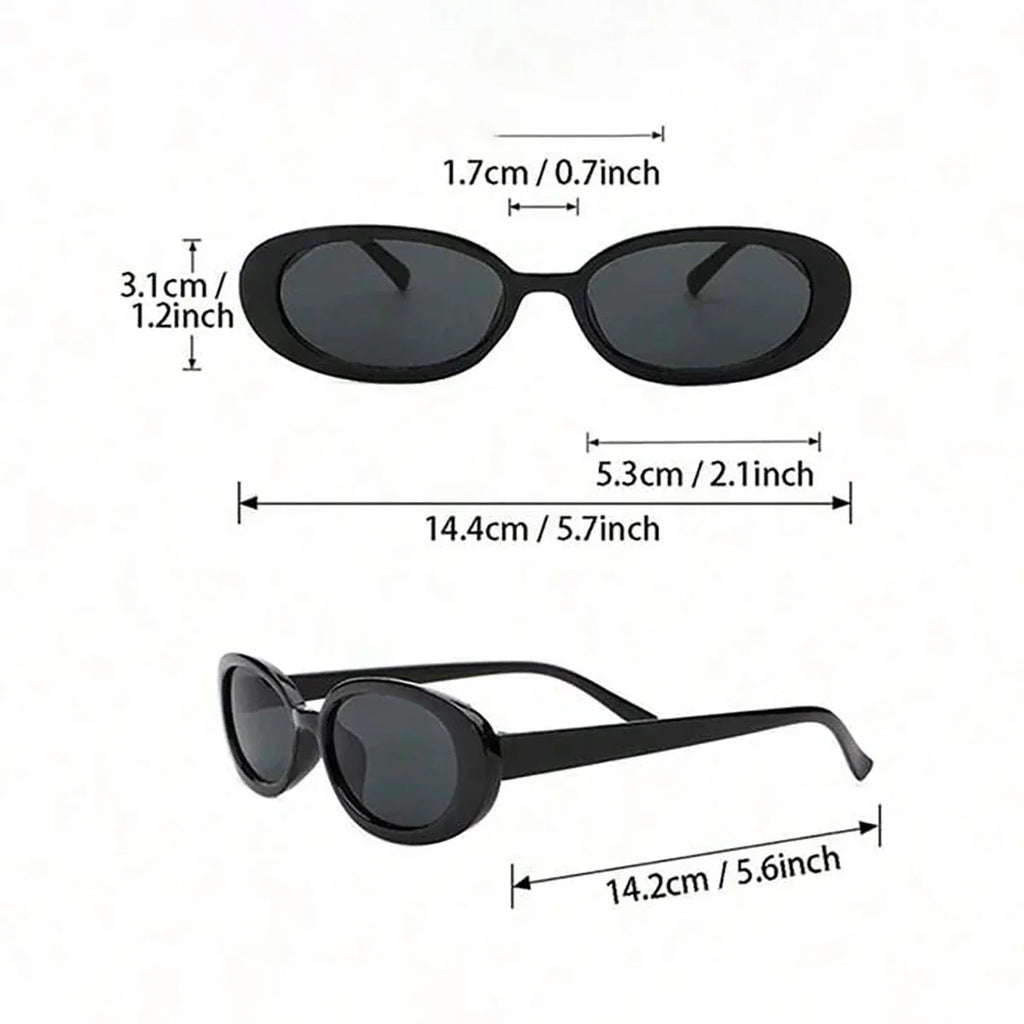 6PCS Women Small Oval Sunglasses Vintage Women's Brand Designer Sun Glasses Fashion UV Protection Shades UV400 Oculos De Sol