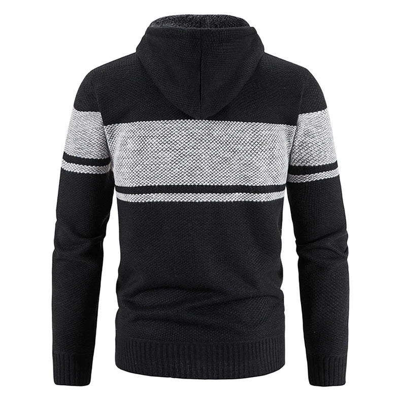 Male Knitted Casual Jackets with Hood Men's Sweater Coat Y2K Hoodies Korean Streetwear Baseball Jumpers Jersey Top Clothing