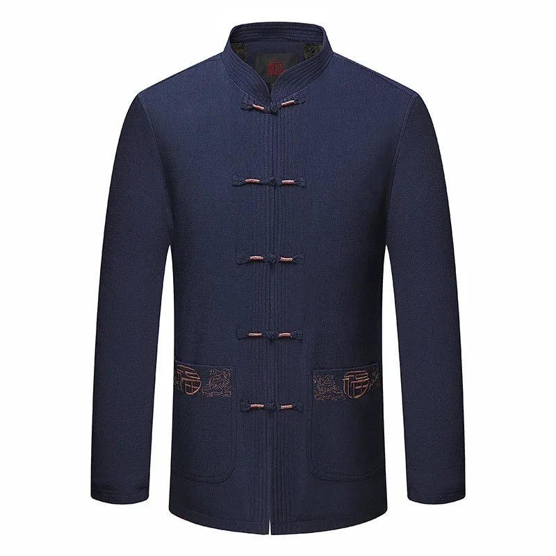 Spring and Autumn New Middle-aged and Elderly Men Father Tang Jacket Chinese Style Hanfu National Wind Grandpa Coat Jacket