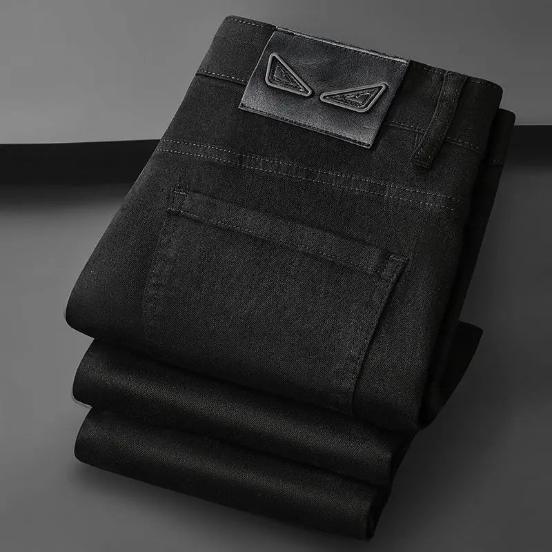 American Brand Men's Autumn Winter Straight-leg Slim Jeans High-quality Light Luxury Casual Versatile Fashion Korean Style Jeans