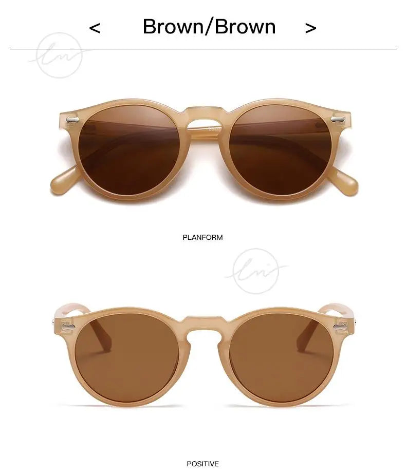Retro Round Polarized Sunglasses Women Men Classic Leopard Frame Driving Shades Vintage Sun Glasses Unisex UV400 Gafas De Sol