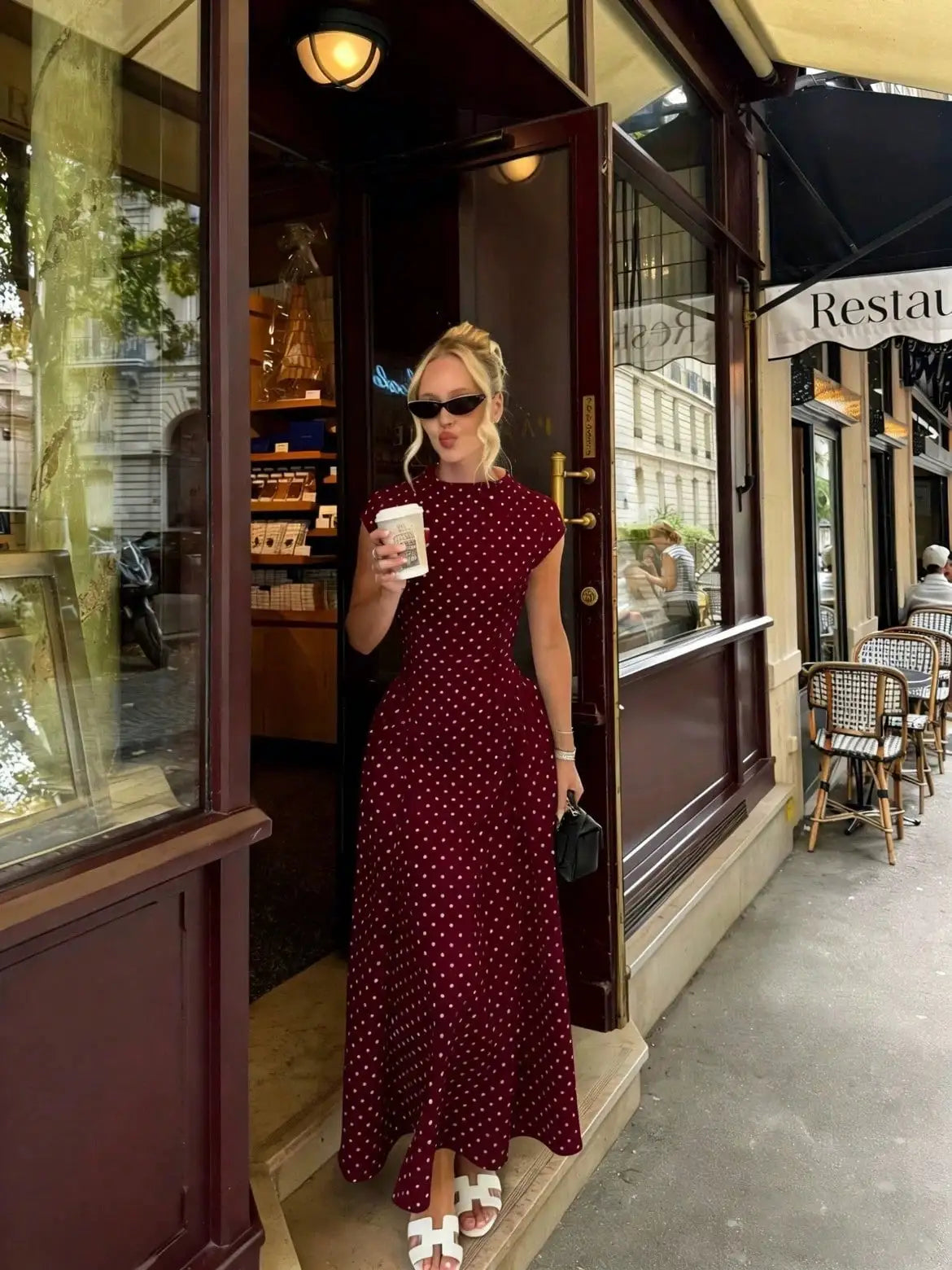 Women New Long Dresses Summer Elegant Upgraded Version Casual Polka Dots Party Dress Graceful Holiday Casual Slim Female Dresses