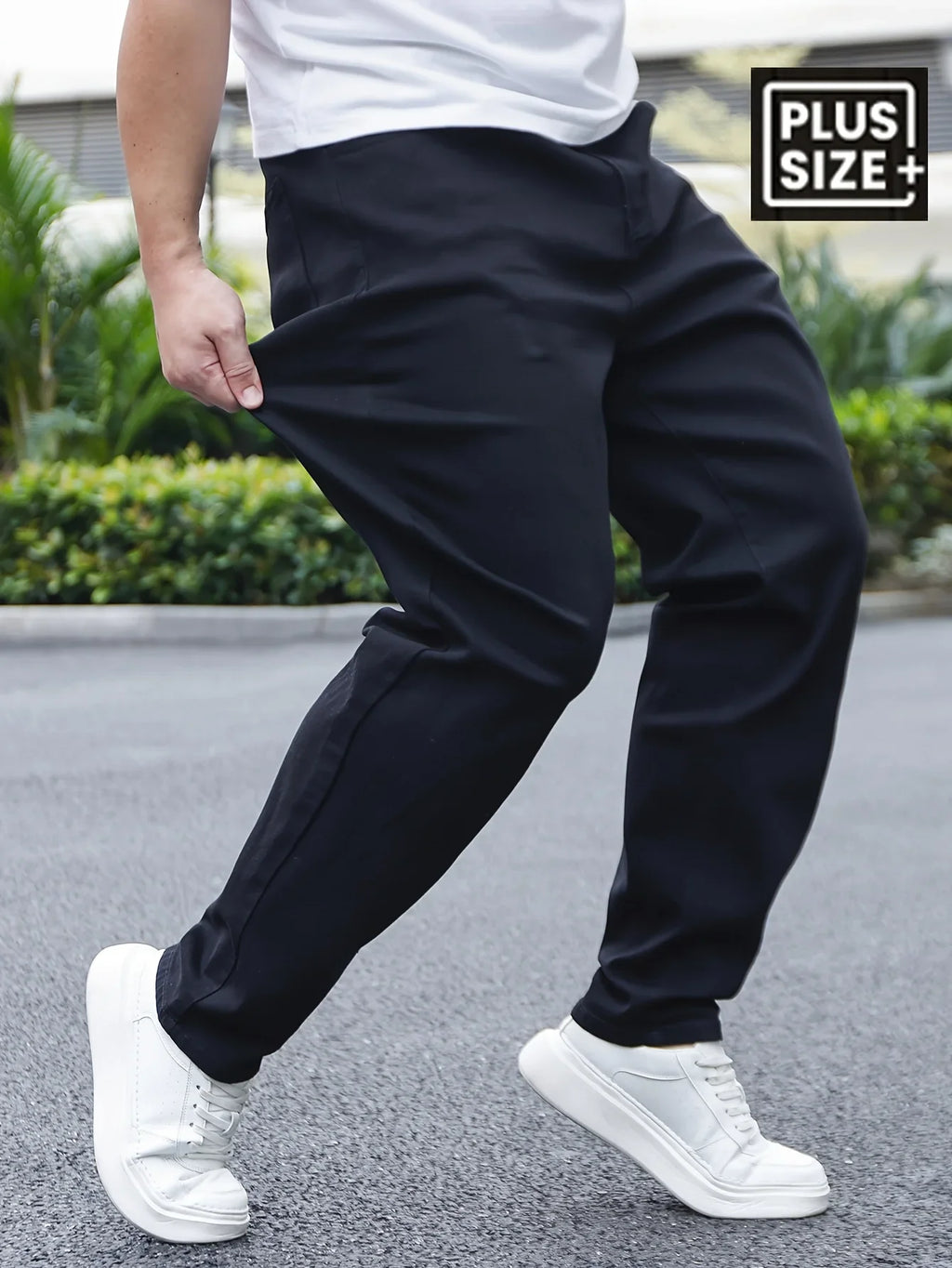Men's Casual Basics Solid Black Slim Fit Jeans Stretch Elastane Men's Spring Trousers Simple and Versatile Men's Pants