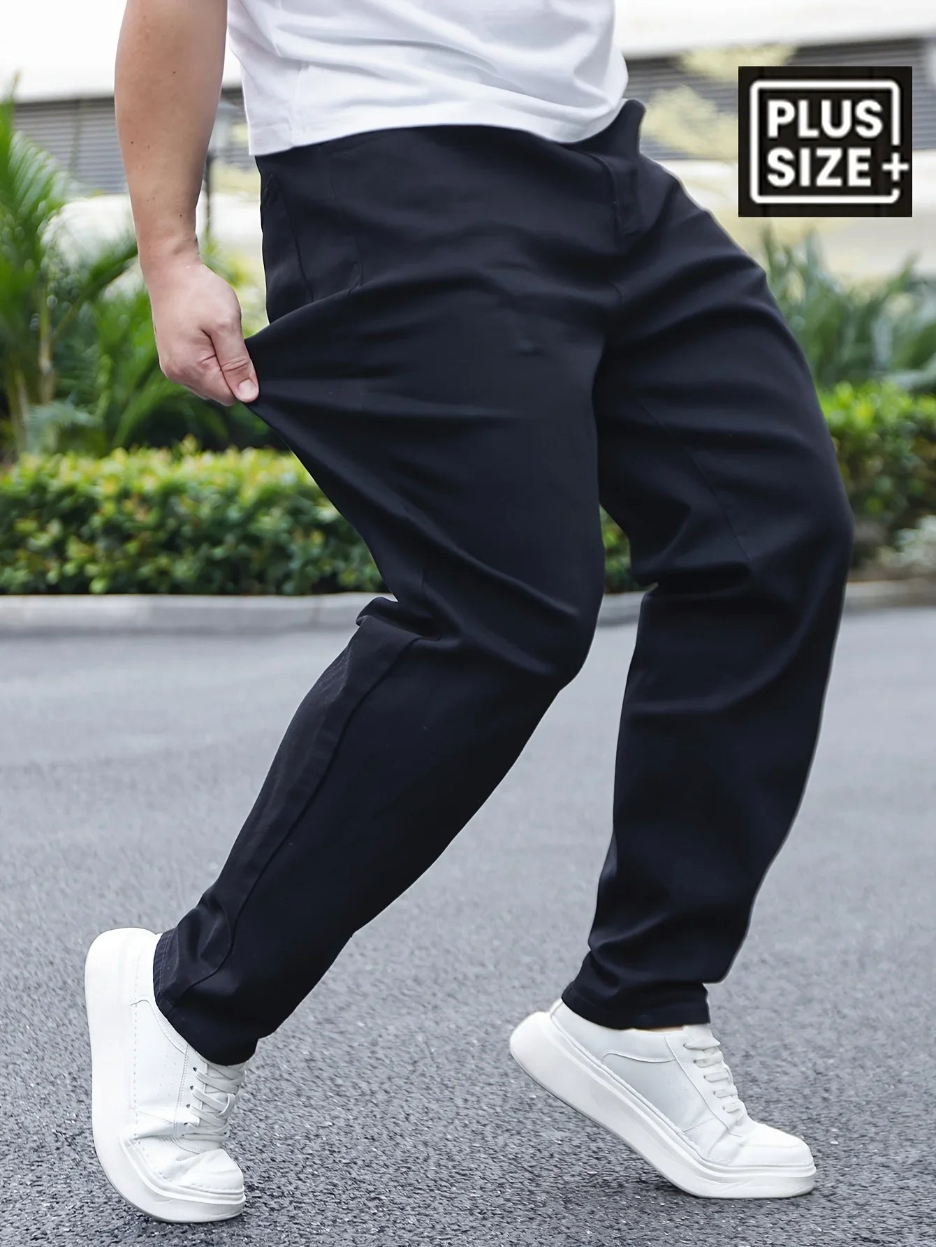 Men's Casual Basics Solid Black Slim Fit Jeans Stretch Elastane Men's Spring Trousers Simple and Versatile Men's Pants