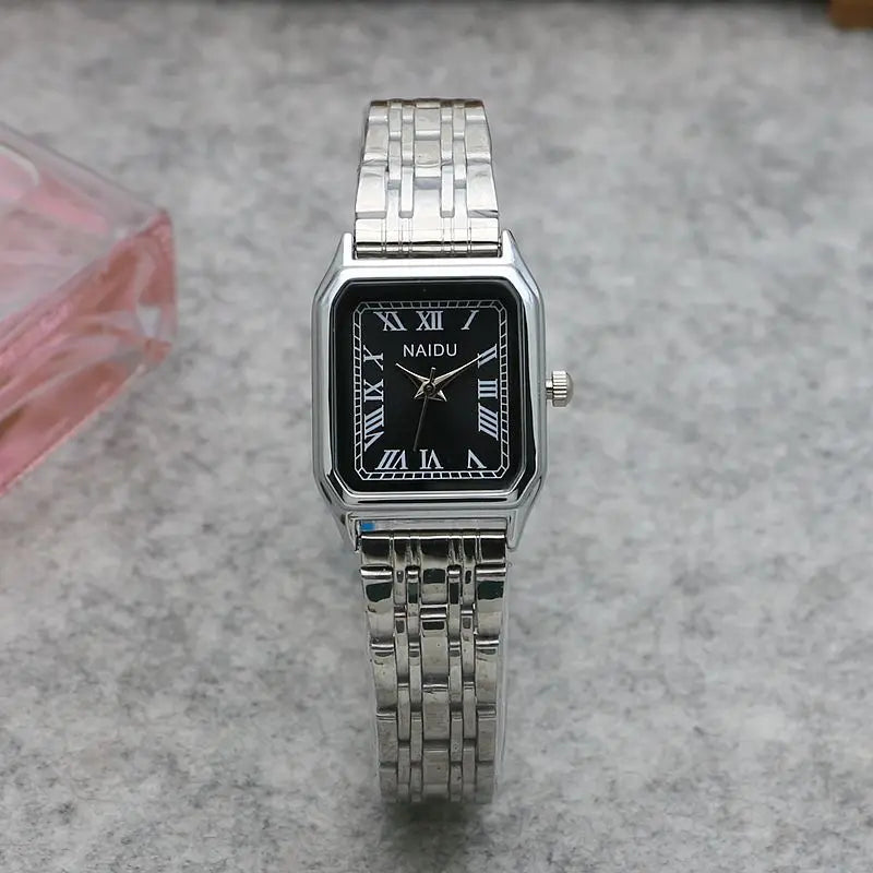 New Brand Steel Band Square Quartz Watch Retro Minimalist Temperament Small Dial Watch Female Student Wristwatch Dropshipping