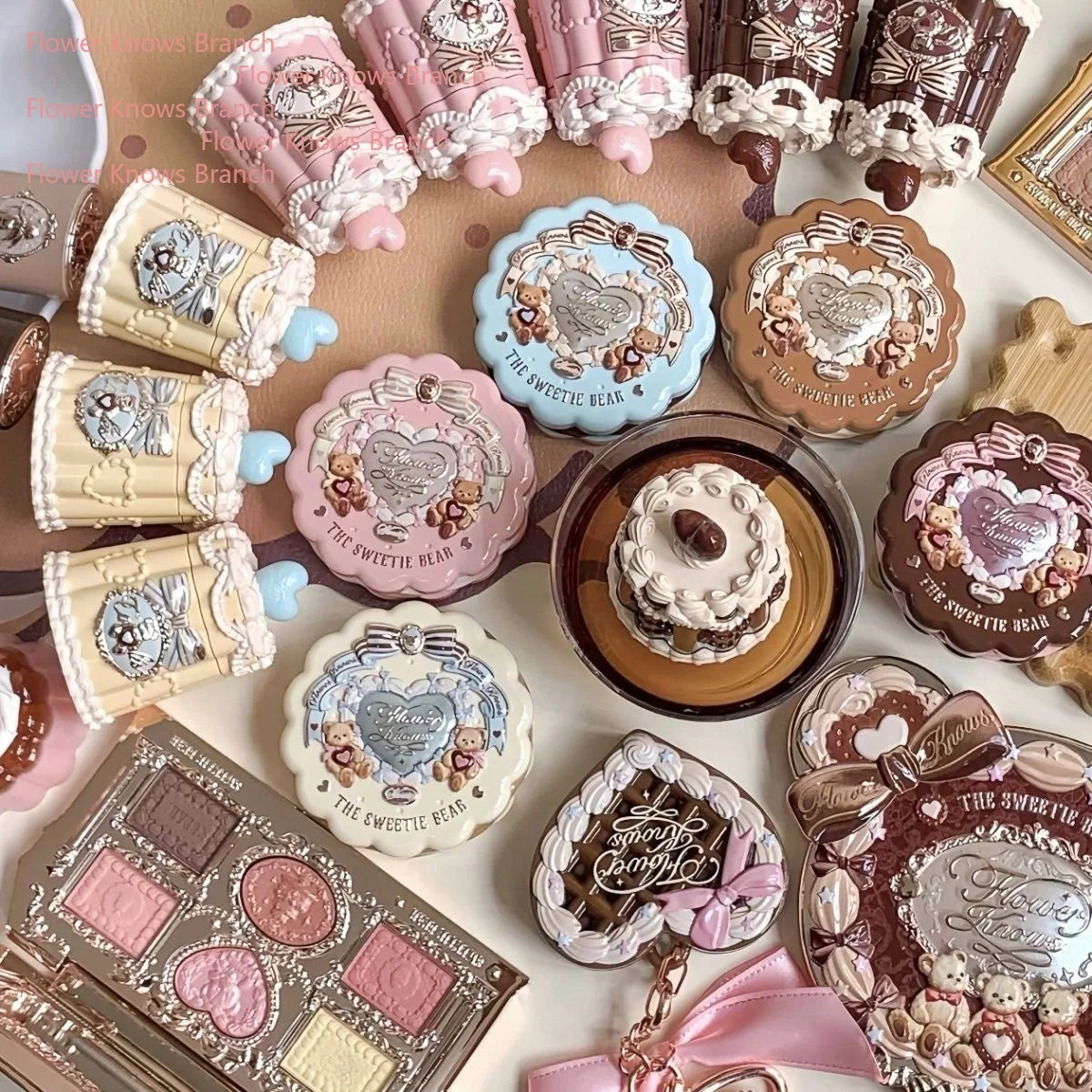 THE SWEETIE BEAR COLLECTION Makeup Gift Set All In Concealer Palette Blush Setting Powder Lip Jelly Gift Box Mirror