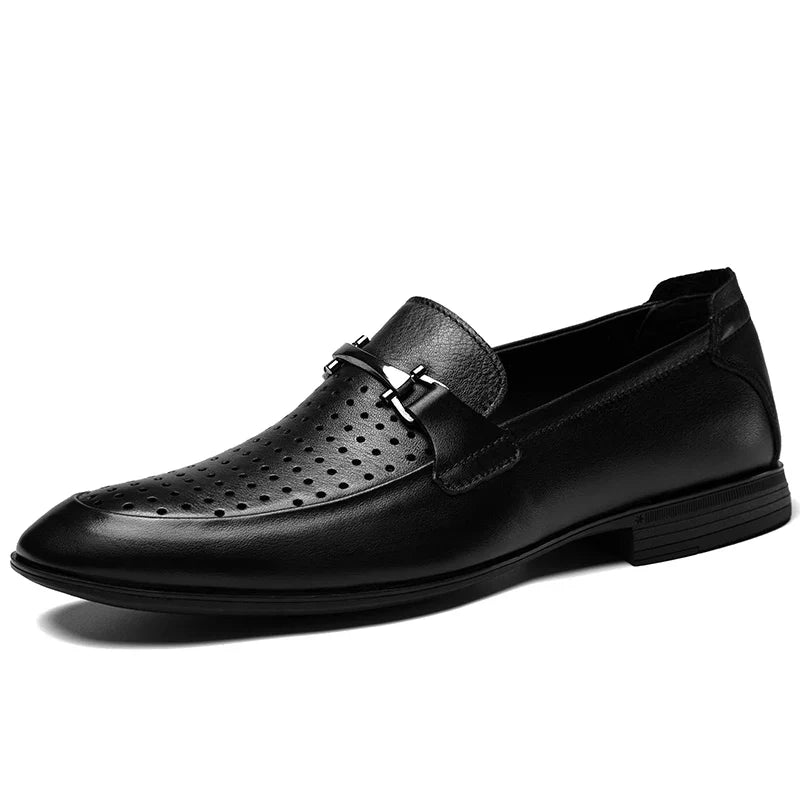 2024 New Luxury Brand Black Genuine Leather Gentleman Fashion Dress Shoes Men Business Loafers Men's Shoes Slip on Big Size 49