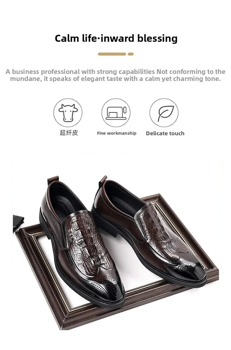 Leather Shoes For Man Genuine Leather Casual Shoes Fashion Business Oxford Shoes High Quality Designer Work Shoes