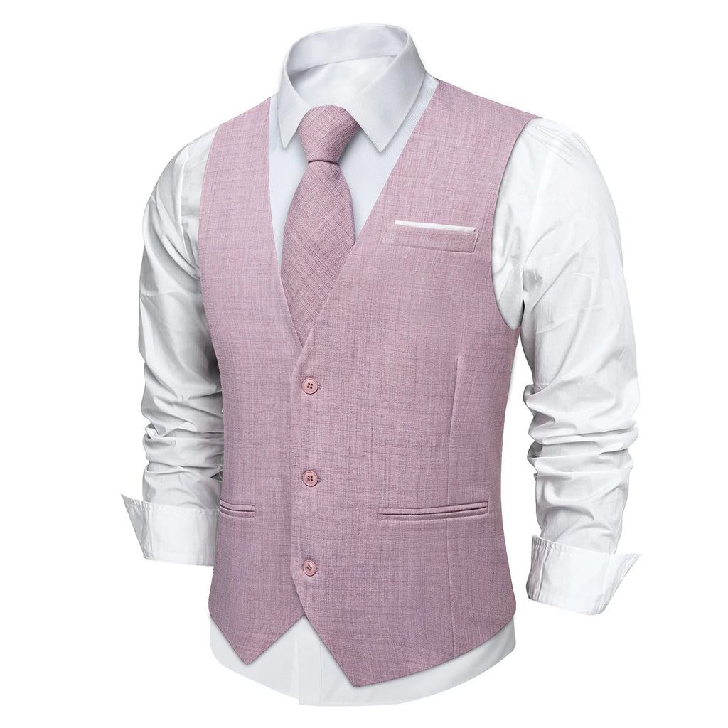 Fashion Men Vest Blue Single Breasted V Neck Solid Waistcoat For Wedding Birthday Party Prom Business Daily Casual Men Suit Vest