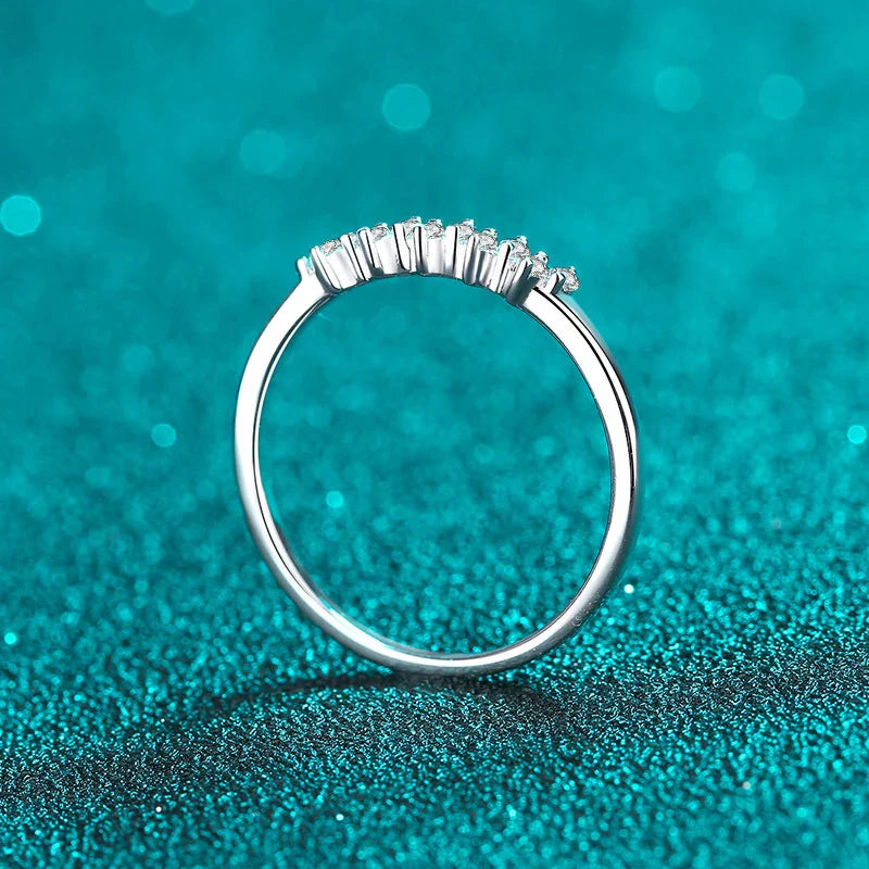Full 1.5mm D Moissanite Rings for Women 925 Sterling Silver Lab Diamond Wedding Ring Stackable Ring Band Gemstone