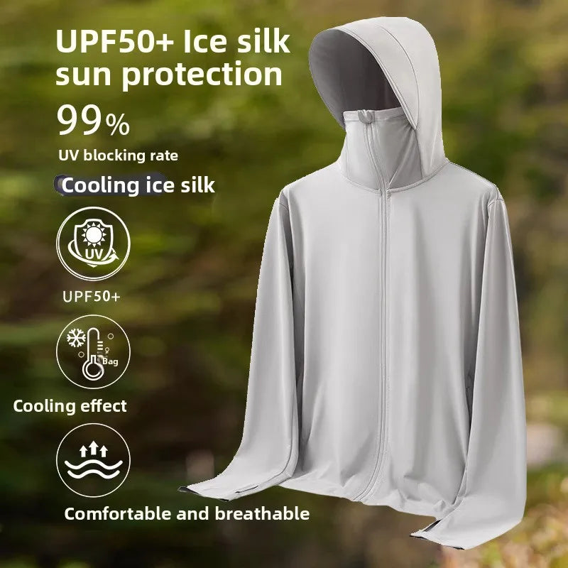 UV Protection Ice Silk Cool Feeling Sun Protection Clothing Lightweight Breathable Fishing Jacket Outdoor Sports Shirt