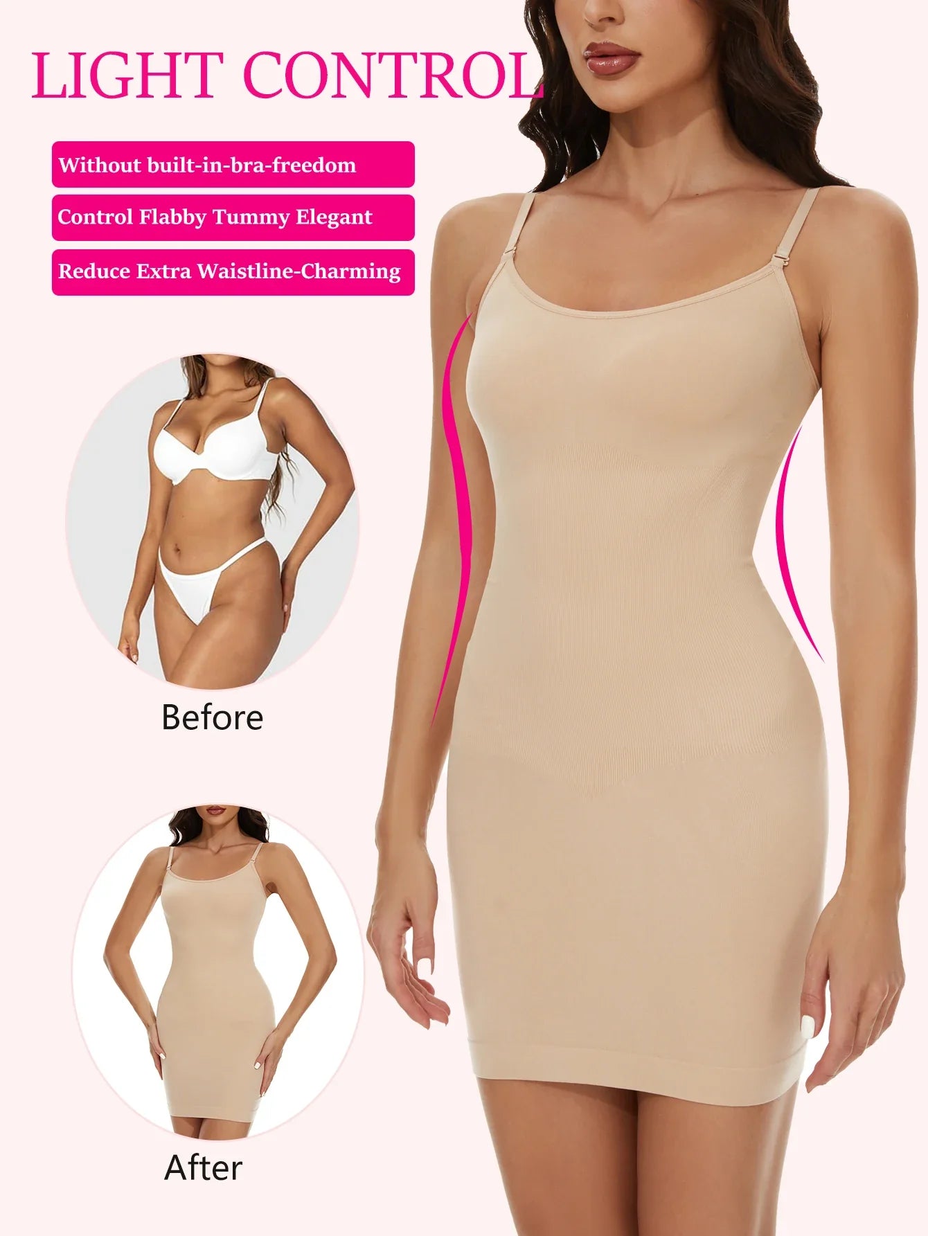 Seamless Suspender Dress Women Body Shaper Tummy Control Sleeveless Skirt