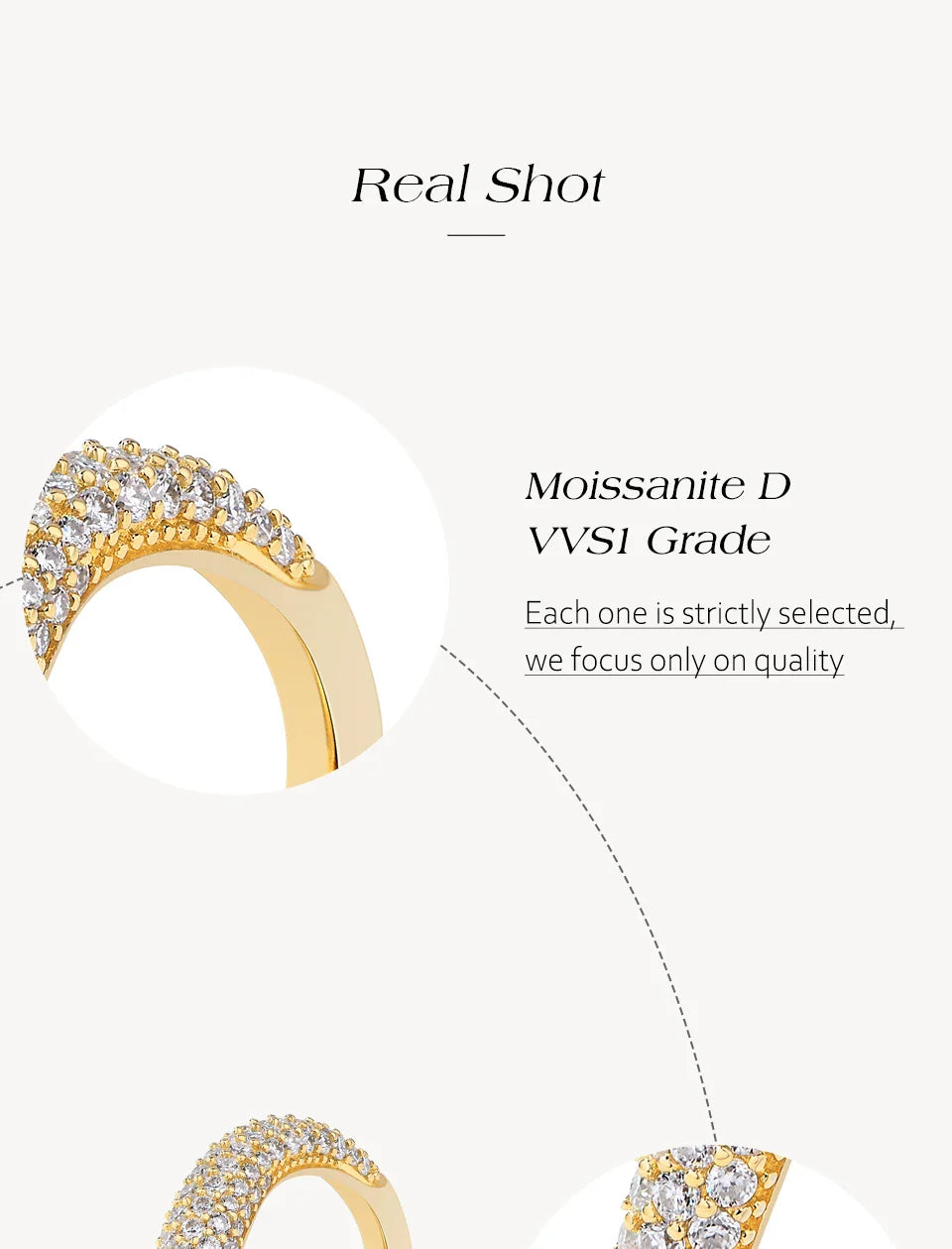 Fashion S925 Sterling Silver Engagement Classic Moissanite Diamond Ring for Women Men Real Jewelry With Certificate