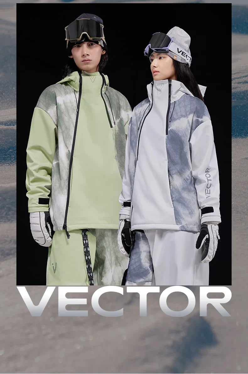 Men and Women Splicing Skiing Skiing Top Waterproof Windproof Warm Durable Indoor and Outdoor Skiing Snowboard Jacket