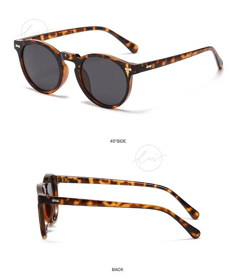 Retro Round Polarized Sunglasses Women Men Classic Leopard Frame Driving Shades Vintage Sun Glasses Unisex UV400 Gafas De Sol