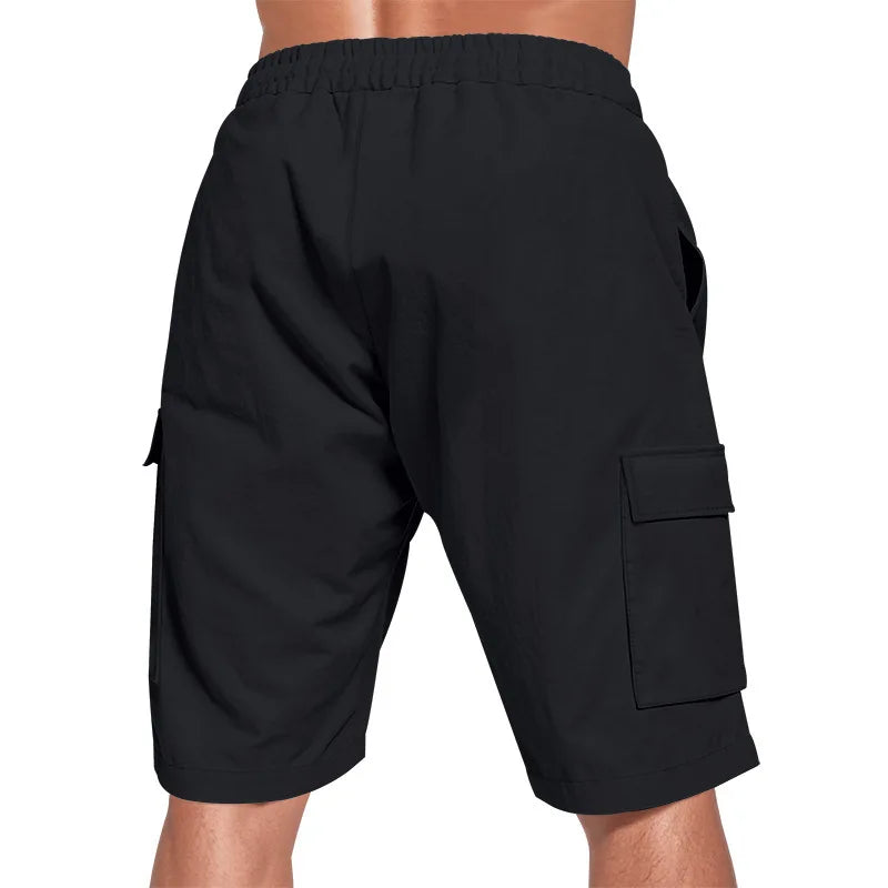 Casual Shorts Men Pants Men Sweatpants Joggers Fitness Clothing Multi-Pocket Work Shorts Relaxed-Fit Linen Pantaloncini Uomo