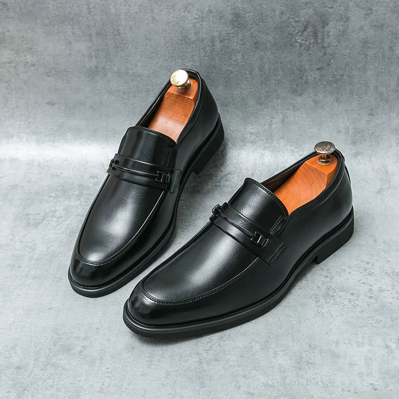 Men's Formal Leather Shoes – Classic Oxford Style, Genuine Leather, Black or Brown, EU 40–48